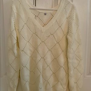 Cream V-neck Sweater